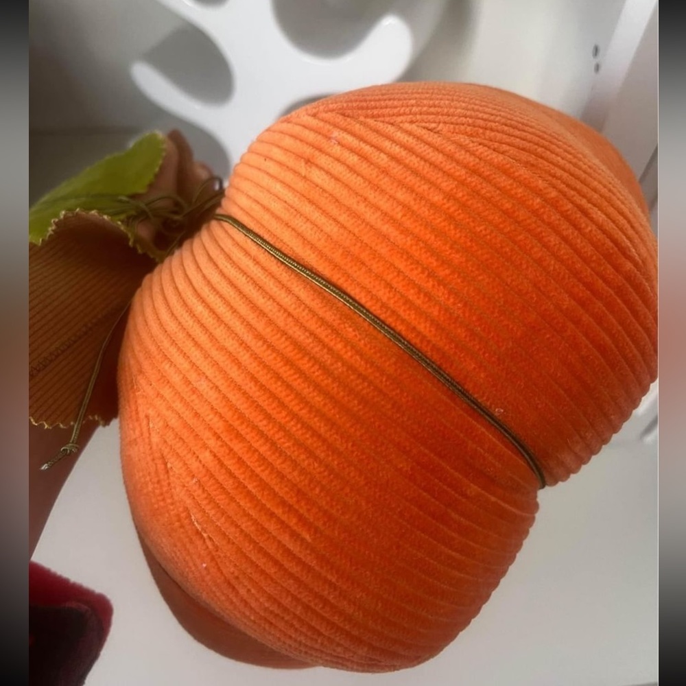 Vintage Hallmark Stuffed plush Pumpkin Fall decor large 11” - Picture 3 of 5
